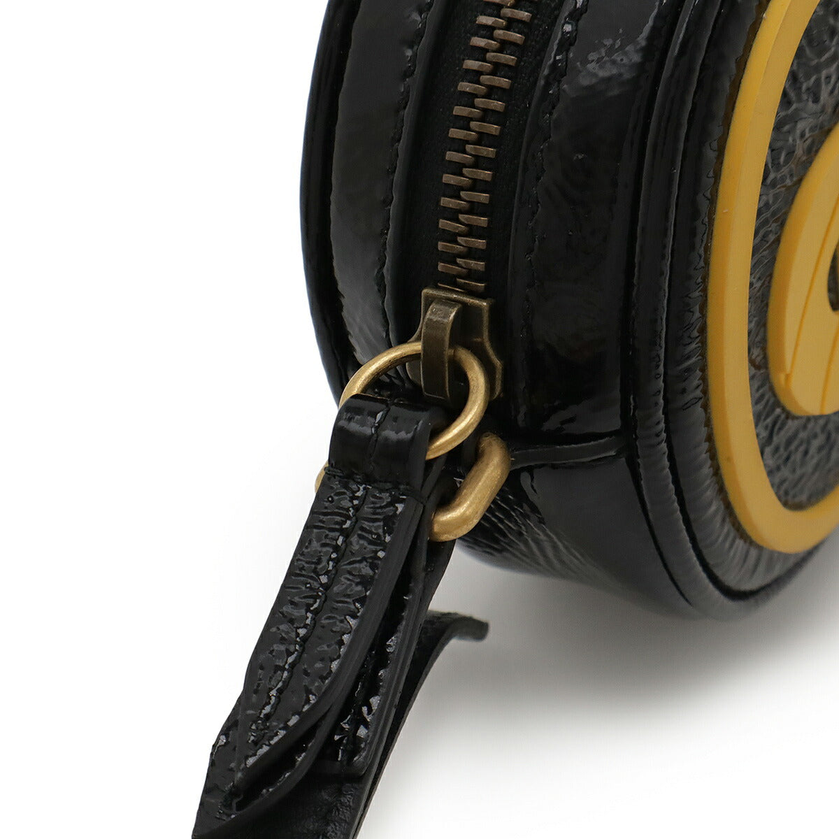 Gucci Game Patch Logo Patent Leather Shoulder Bag