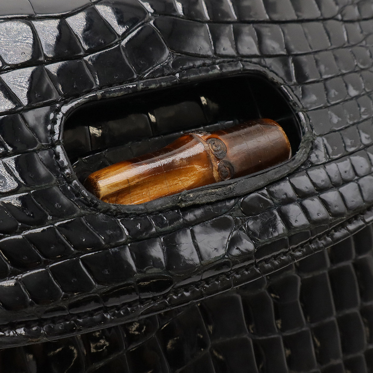 Gucci Bamboo Crocodile Handbag