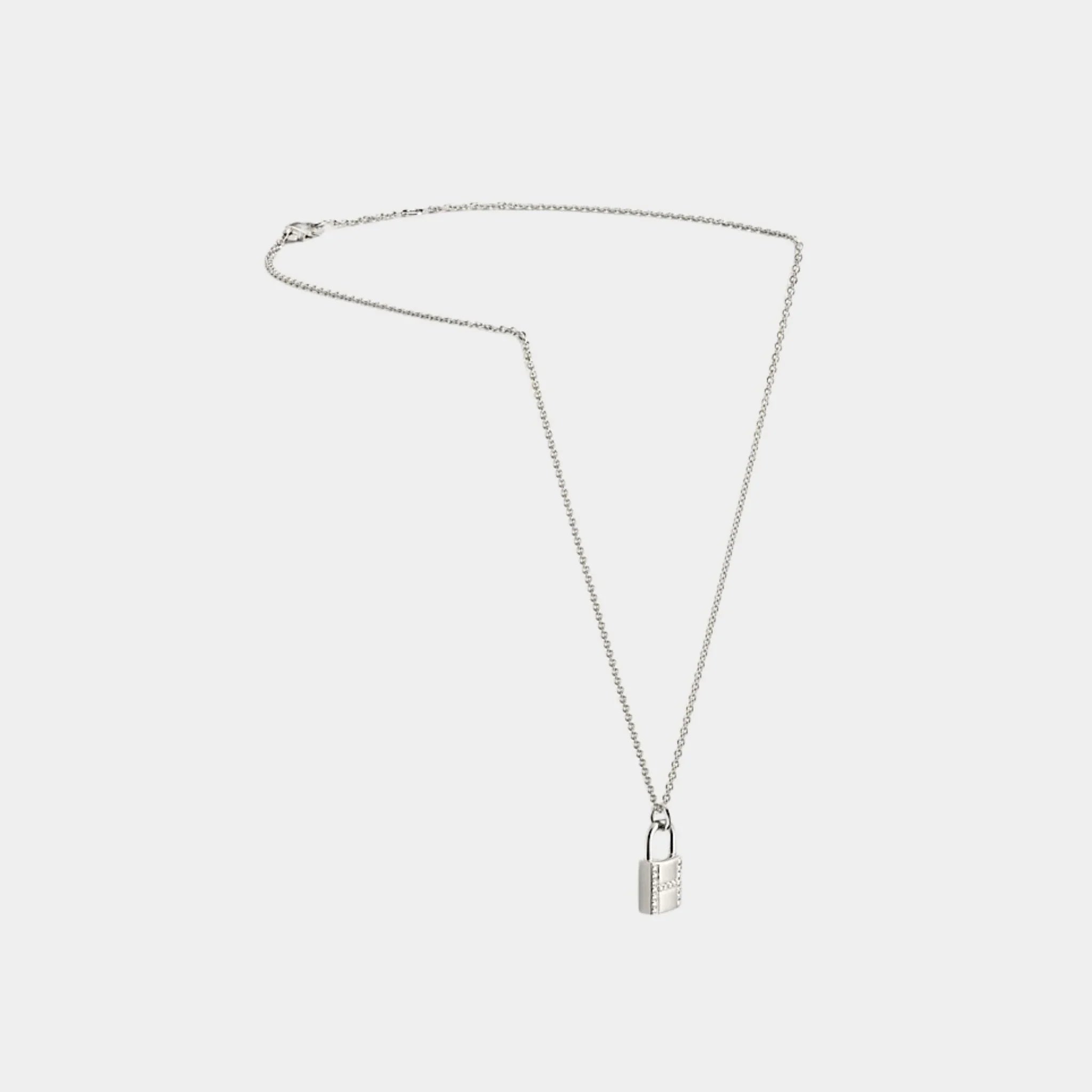 Kelly Padlock Pendant White Gold - Diamonds