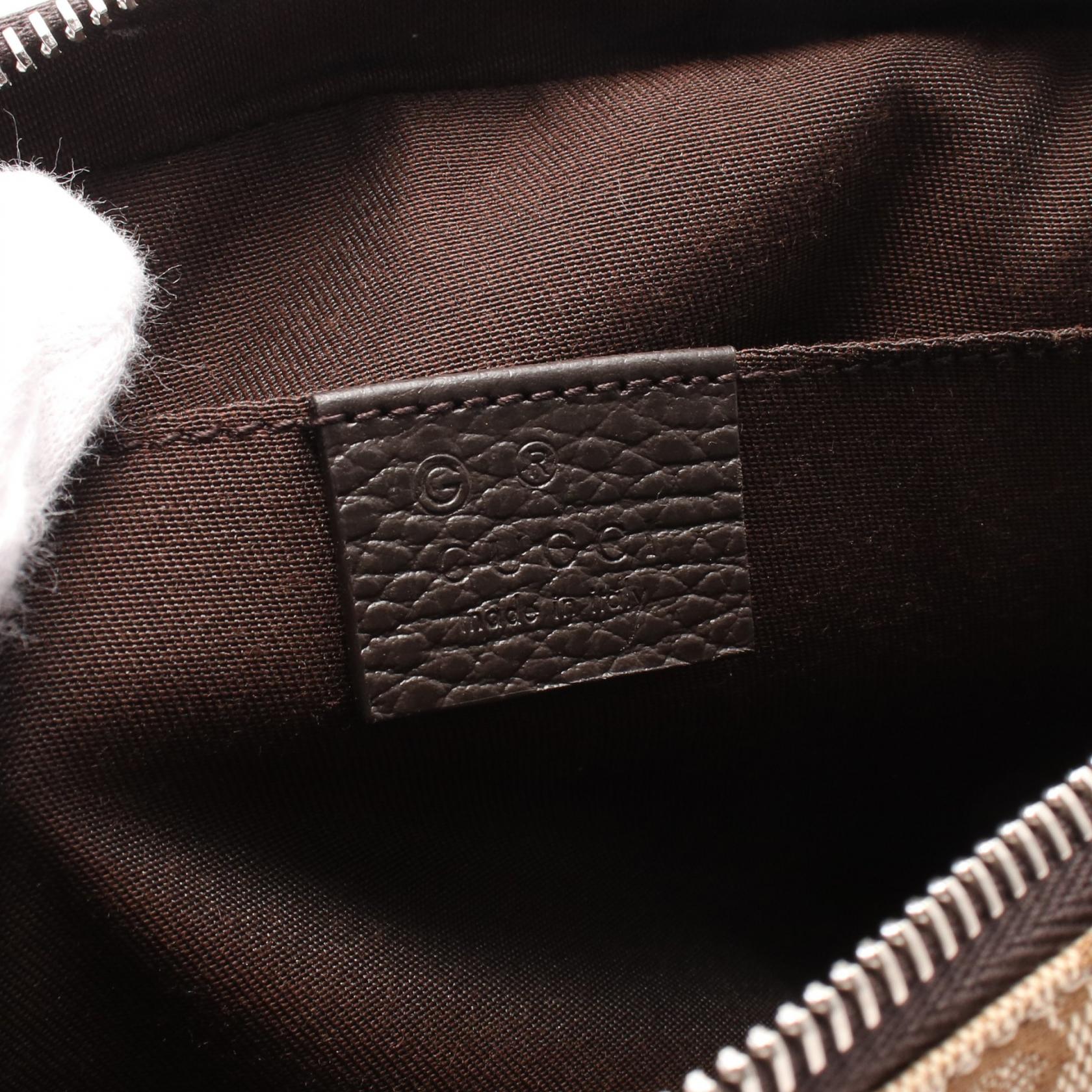 Gucci 449174 Canvas Leather Waist Bag