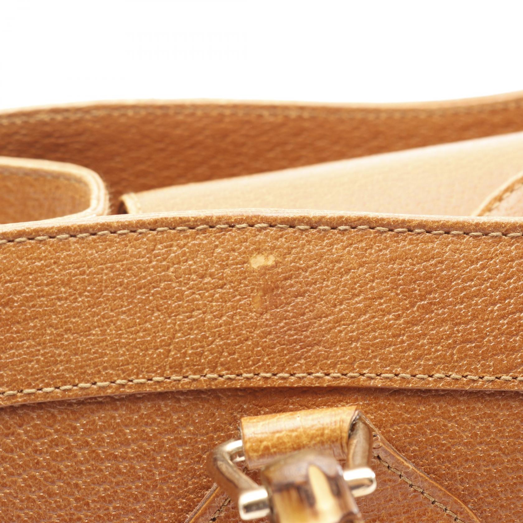 Gucci Bamboo Leather Tote Bag