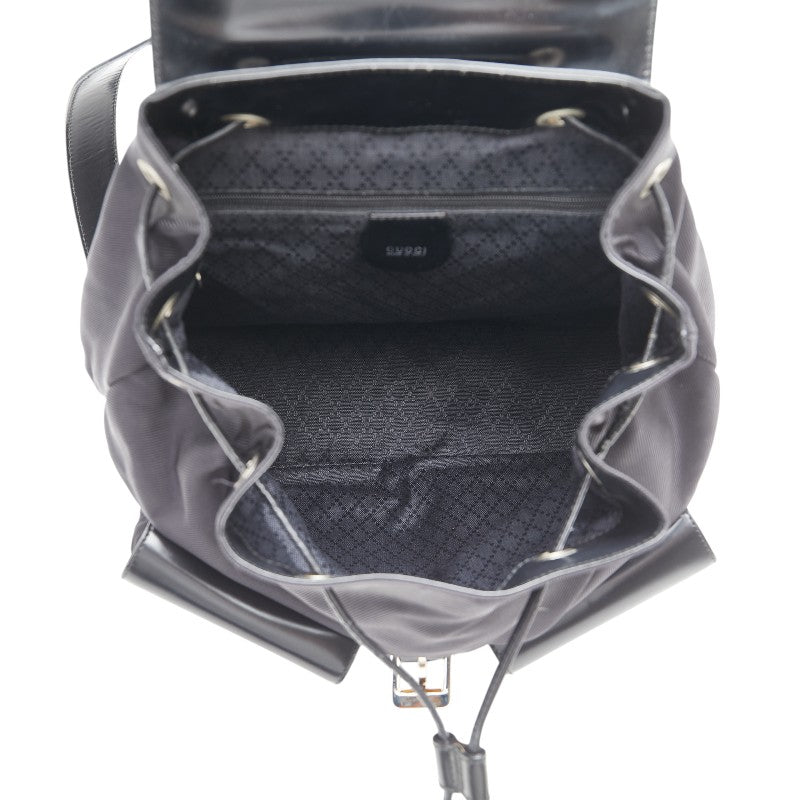 Gucci Bamboo Patent Leather Nylon Backpack