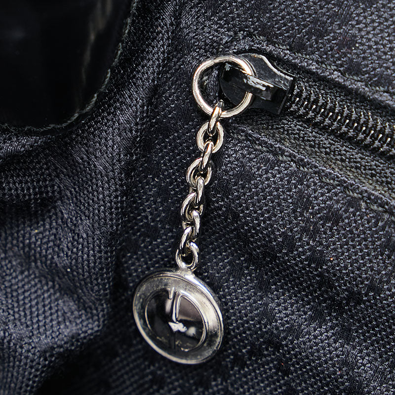 Gucci Bamboo Patent Leather Nylon Backpack