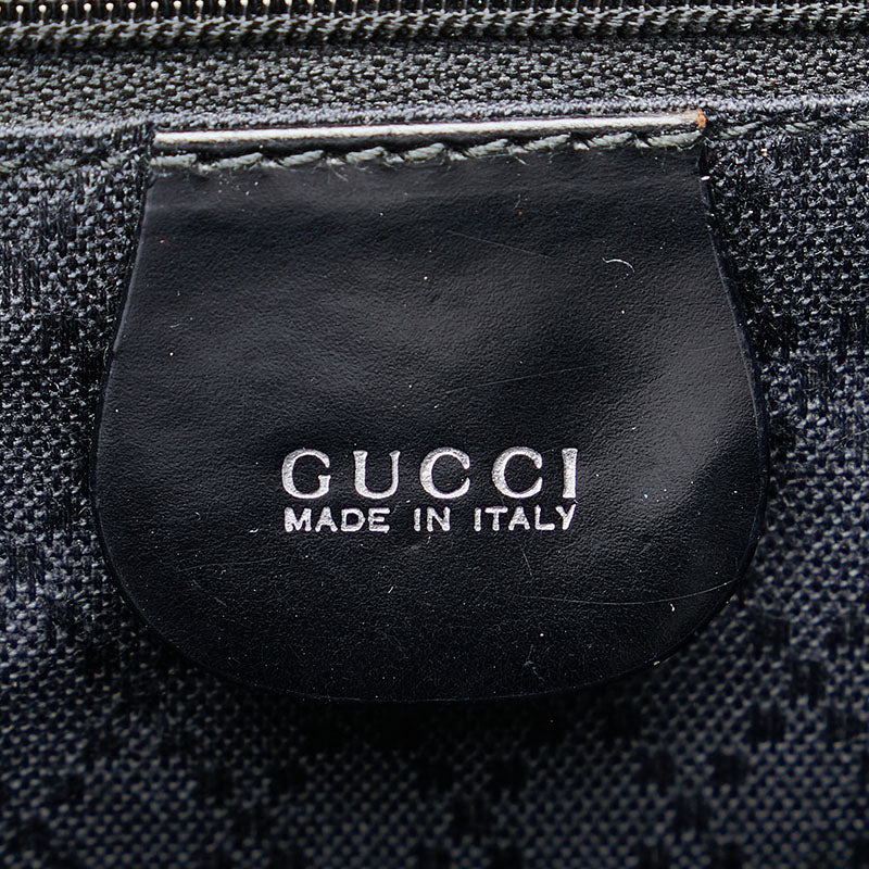 Gucci Bamboo Patent Leather Nylon Backpack