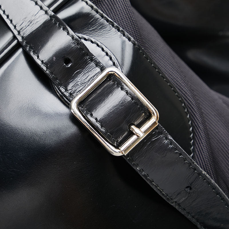 Gucci Bamboo Patent Leather Nylon Backpack