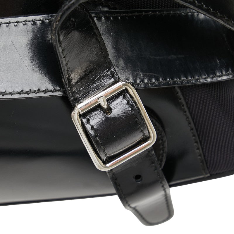 Gucci Bamboo Patent Leather Nylon Backpack