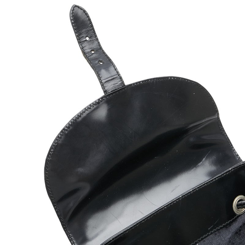 Gucci Bamboo Patent Leather Nylon Backpack