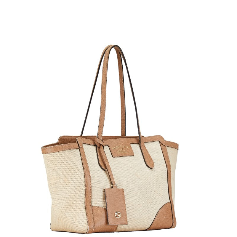 Gucci 354408 Canvas Leather Tote Bag