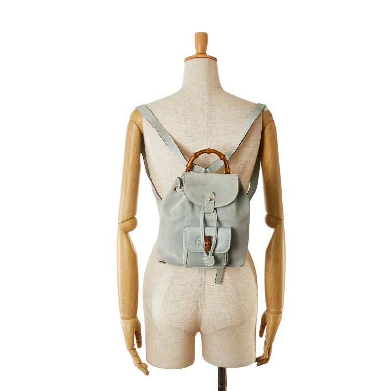 Gucci Bamboo Suede Leather Backpack