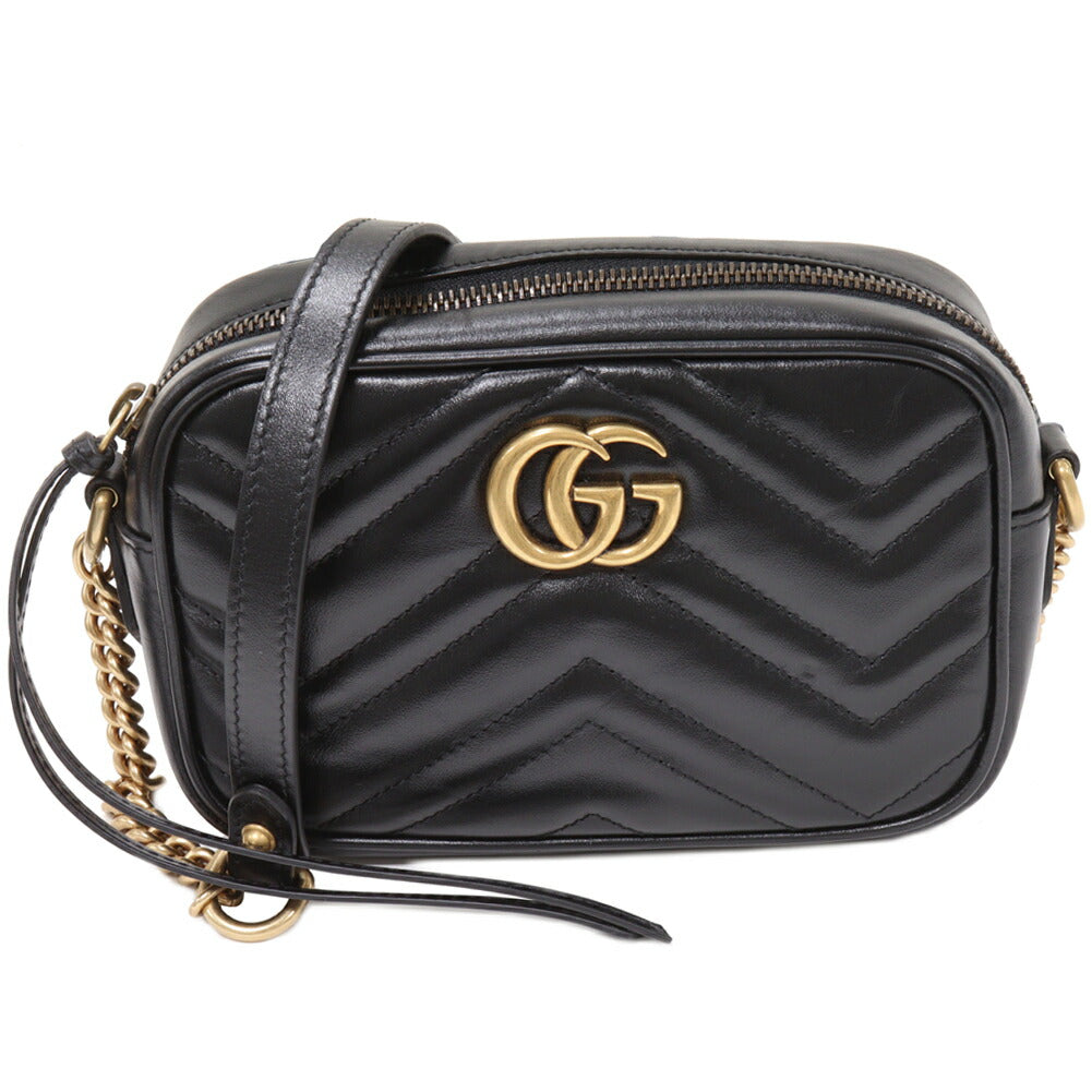 Gucci Calf GG Marmont Chain Mini Shoulder Bag 448065 DTD1T 1000