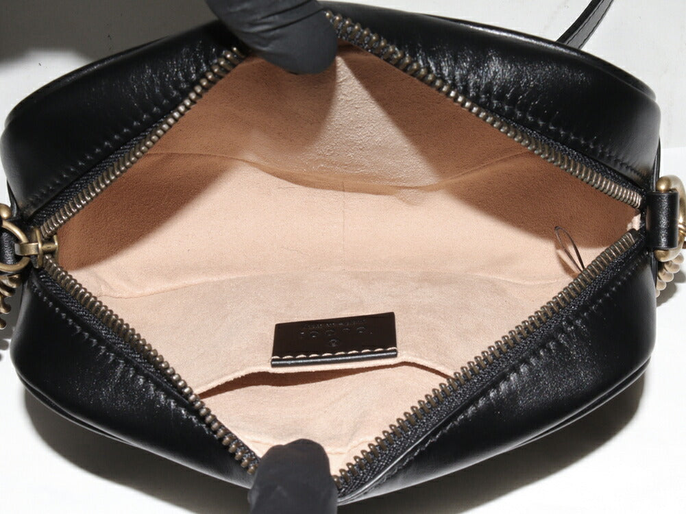 Gucci Calf GG Marmont Chain Mini Shoulder Bag 448065 DTD1T 1000