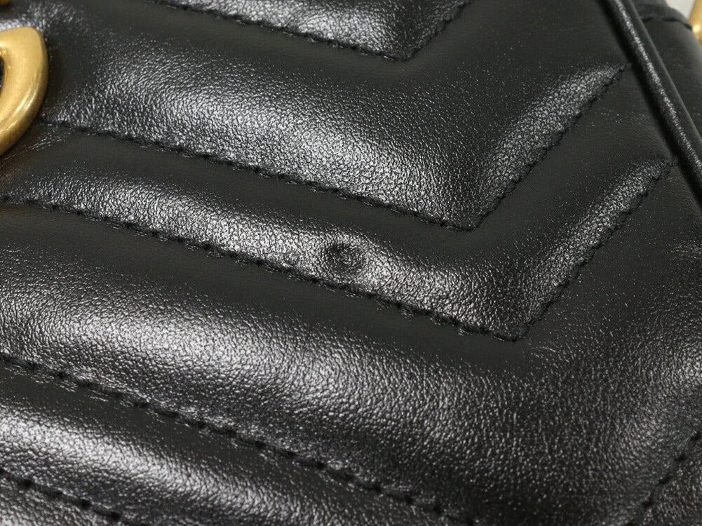 Gucci Calf GG Marmont Chain Mini Shoulder Bag 448065 DTD1T 1000