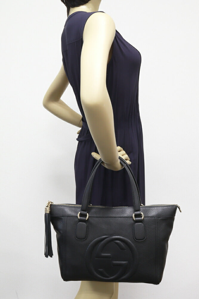 Gucci Calf Soho 2way Bag Black 282307