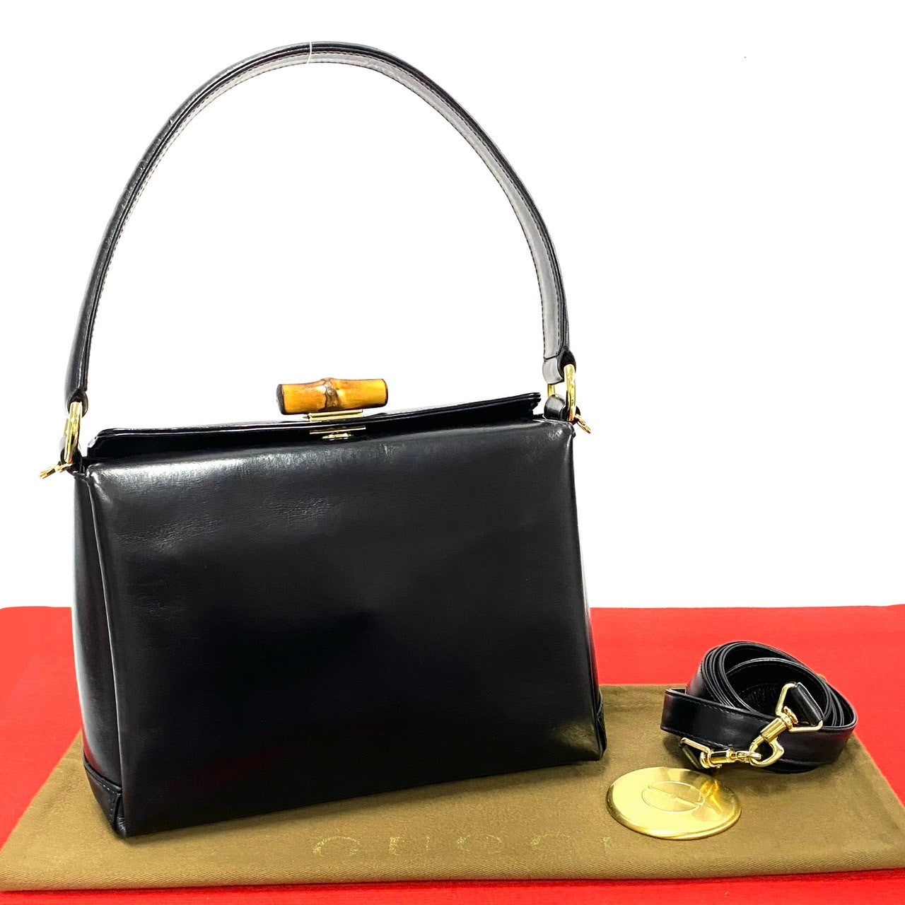Gucci Bamboo Calf Leather 2way Handbag