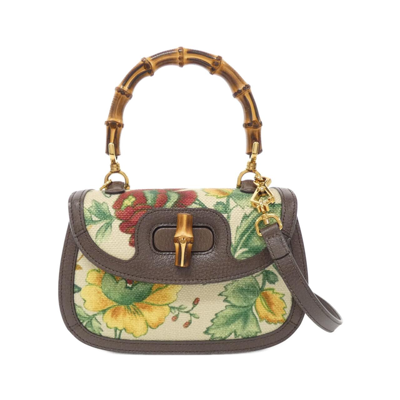Gucci BAMBOO 1947 Canvas Leather Bag