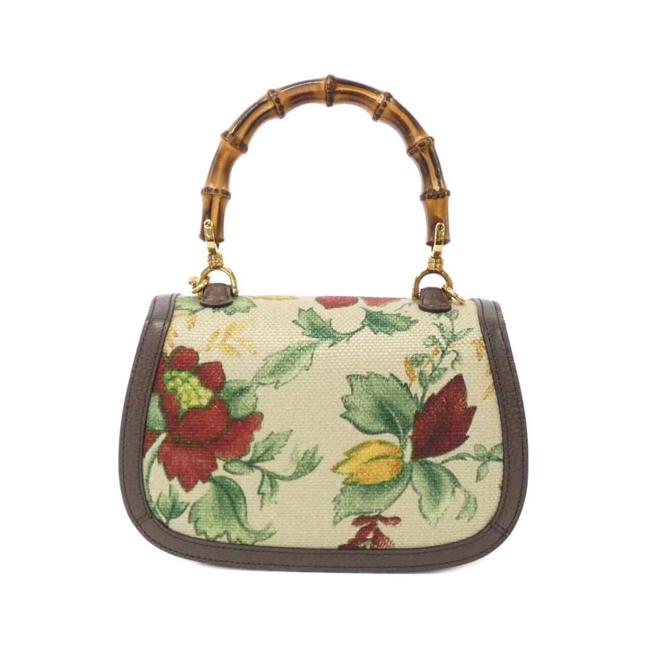 Gucci BAMBOO 1947 Canvas Leather Bag