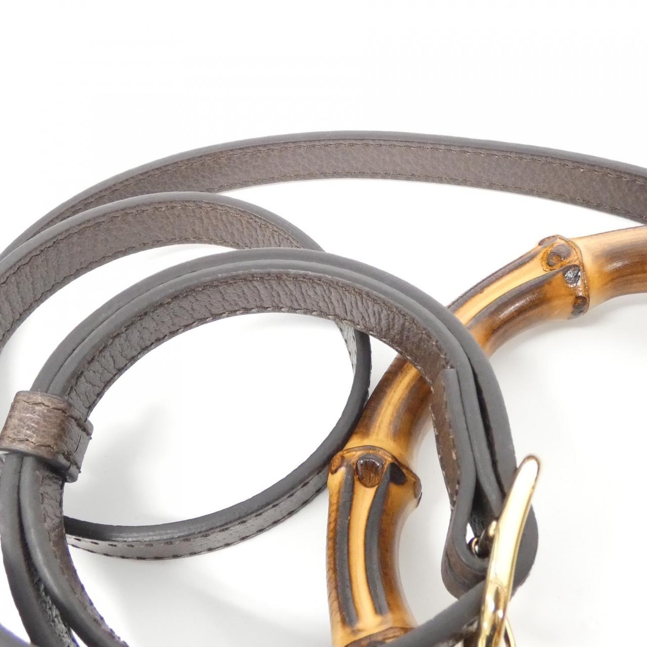 Gucci BAMBOO 1947 Canvas Leather Bag