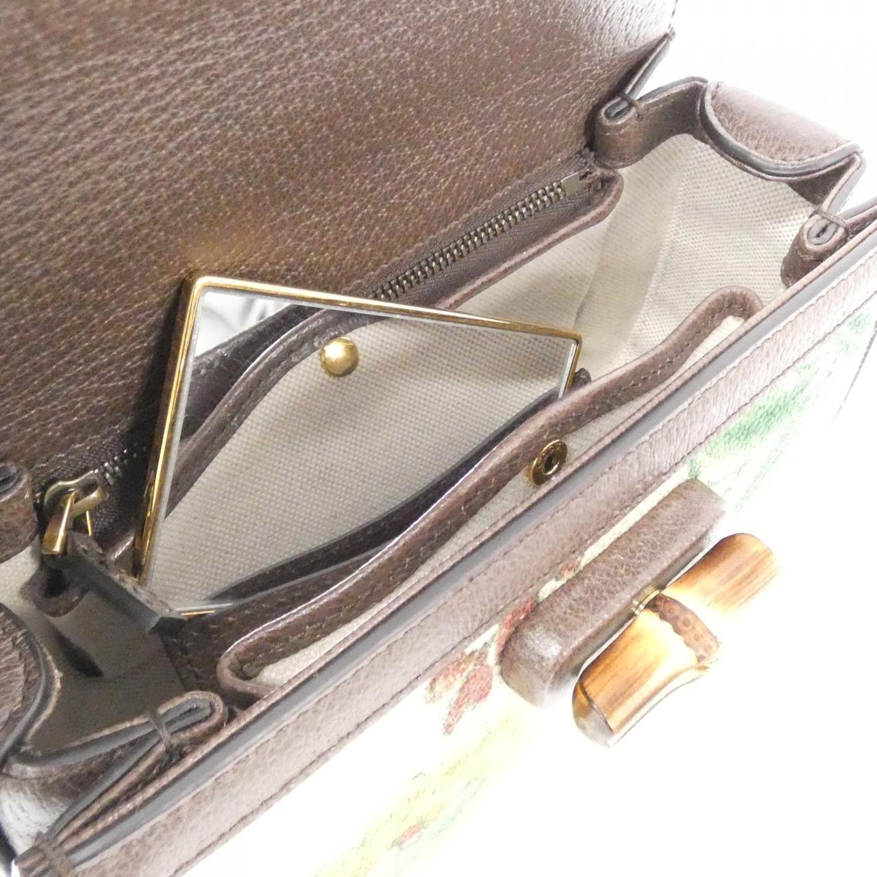 Gucci BAMBOO 1947 Canvas Leather Bag