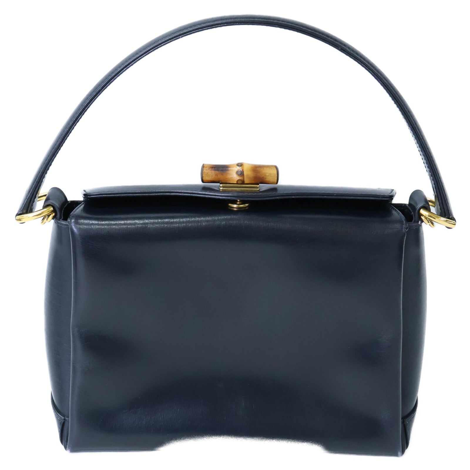 Gucci Bamboo Turn Lock Leather 2way Shoulder Bag