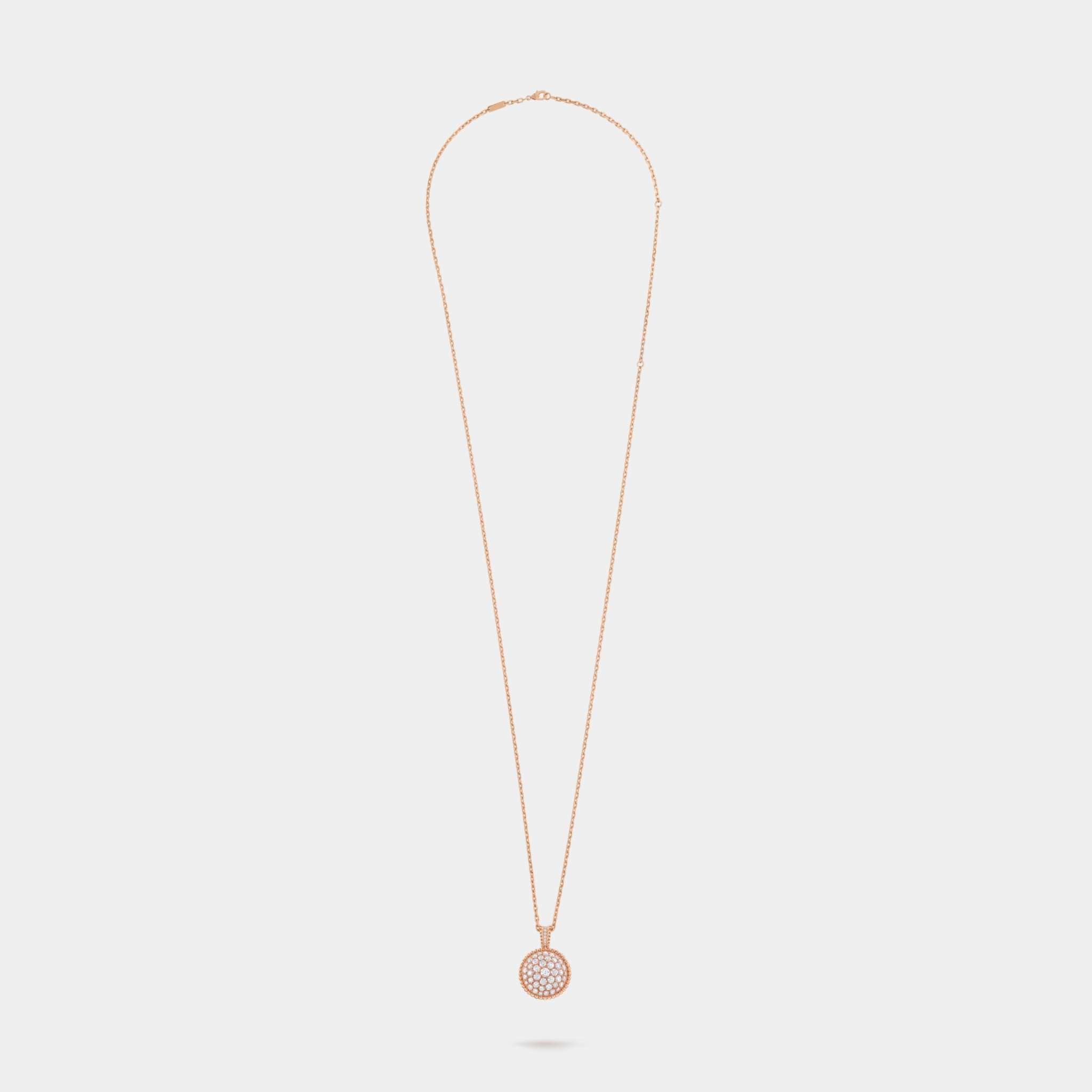 Perlée Pendant Watch Rose Gold Diamond Mother Of Pearl