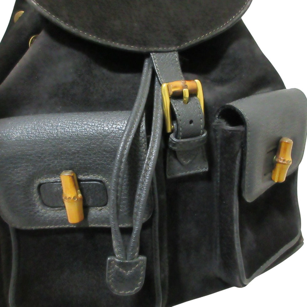 Gucci Bamboo Suede Backpack