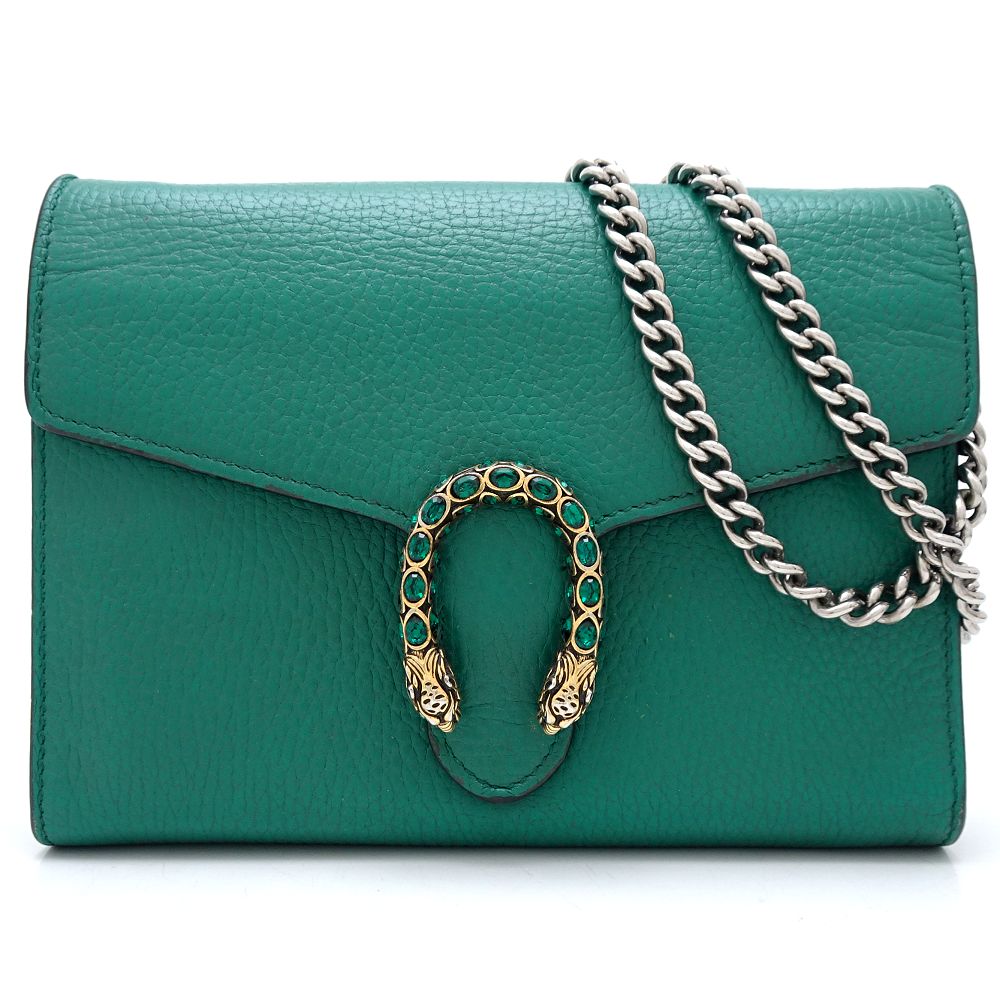 Gucci Dionysus Leather Shoulder Bag Emerald