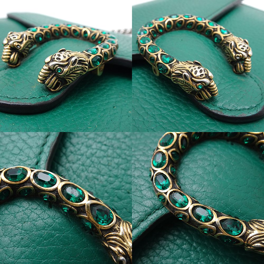 Gucci Dionysus Leather Shoulder Bag Emerald