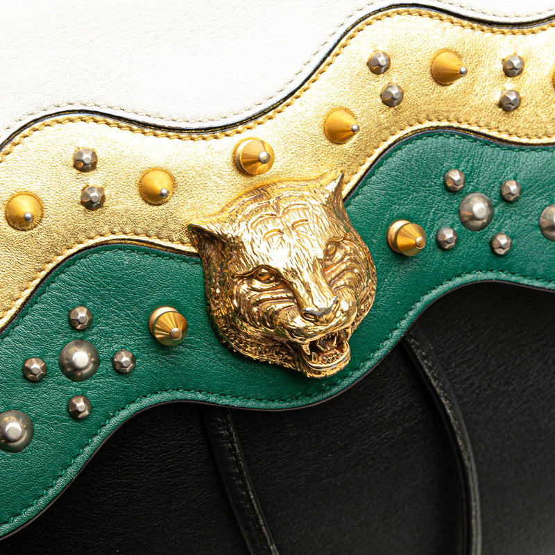 Gucci Animalié Tiger Head Leather Backpack