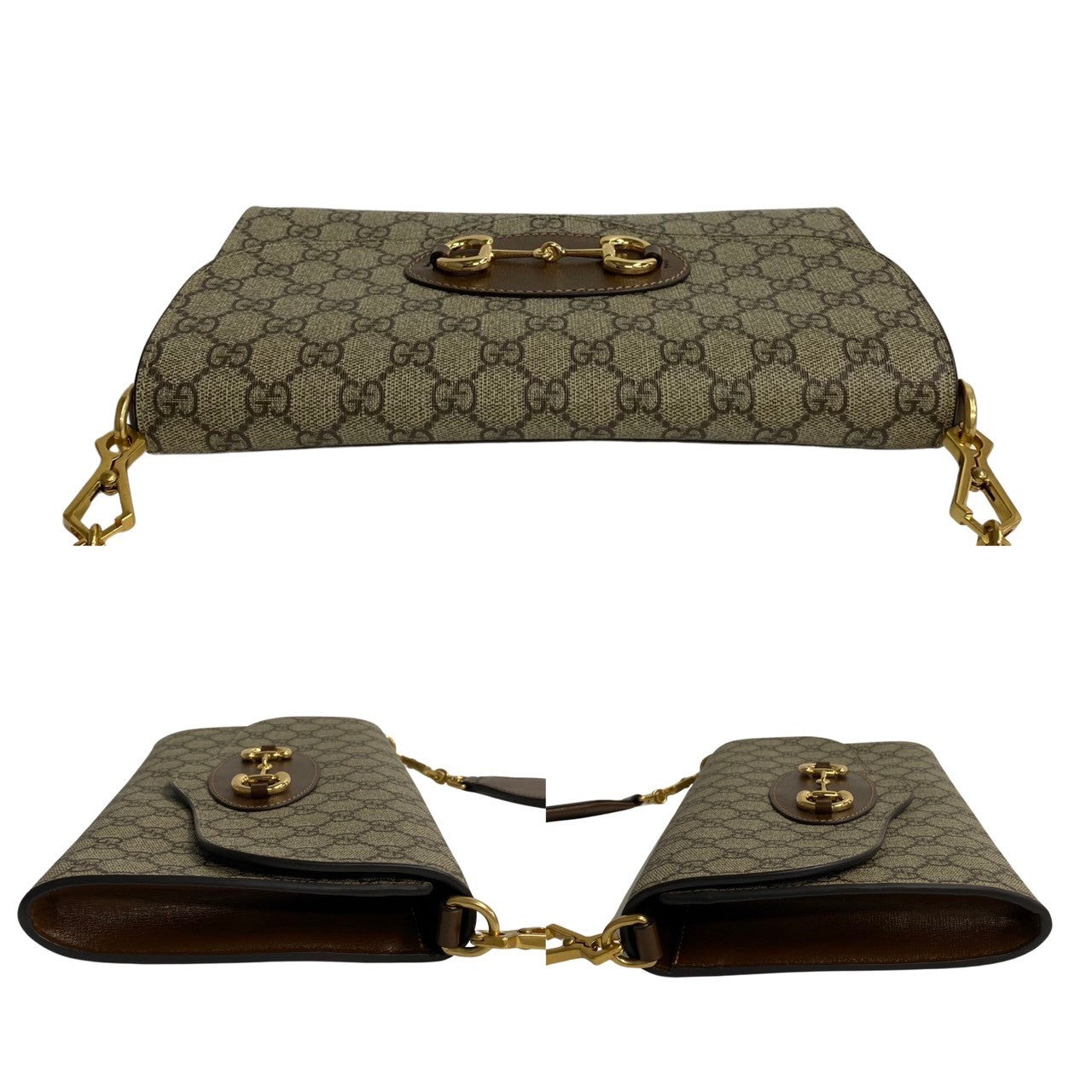 Gucci 1955 Horsebit GG Supreme Leather Shoulder Bag
