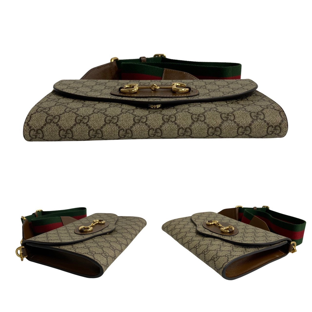 Gucci 1955 Horsebit GG Supreme Leather Shoulder Bag