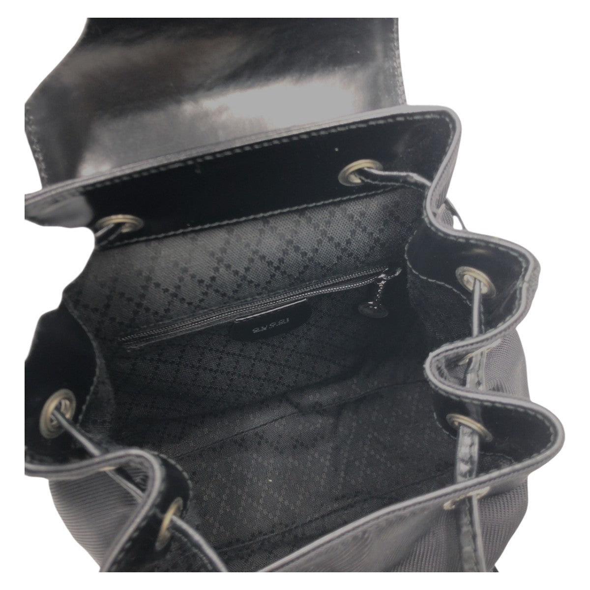 Gucci Bamboo Nylon Patent Leather Backpack