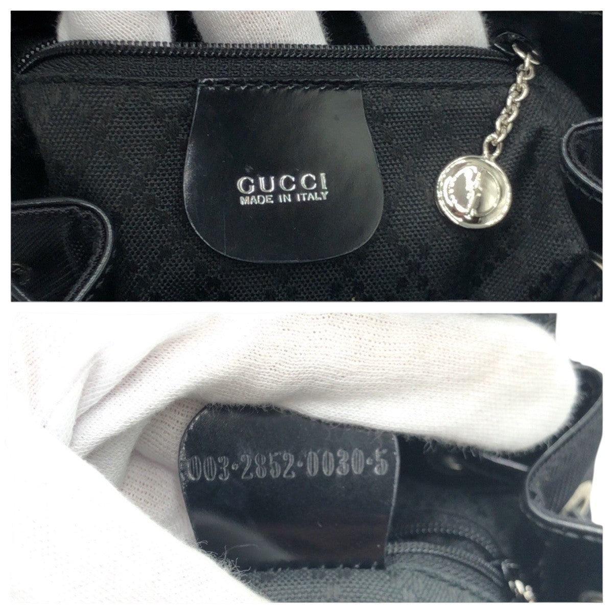 Gucci Bamboo Nylon Patent Leather Backpack