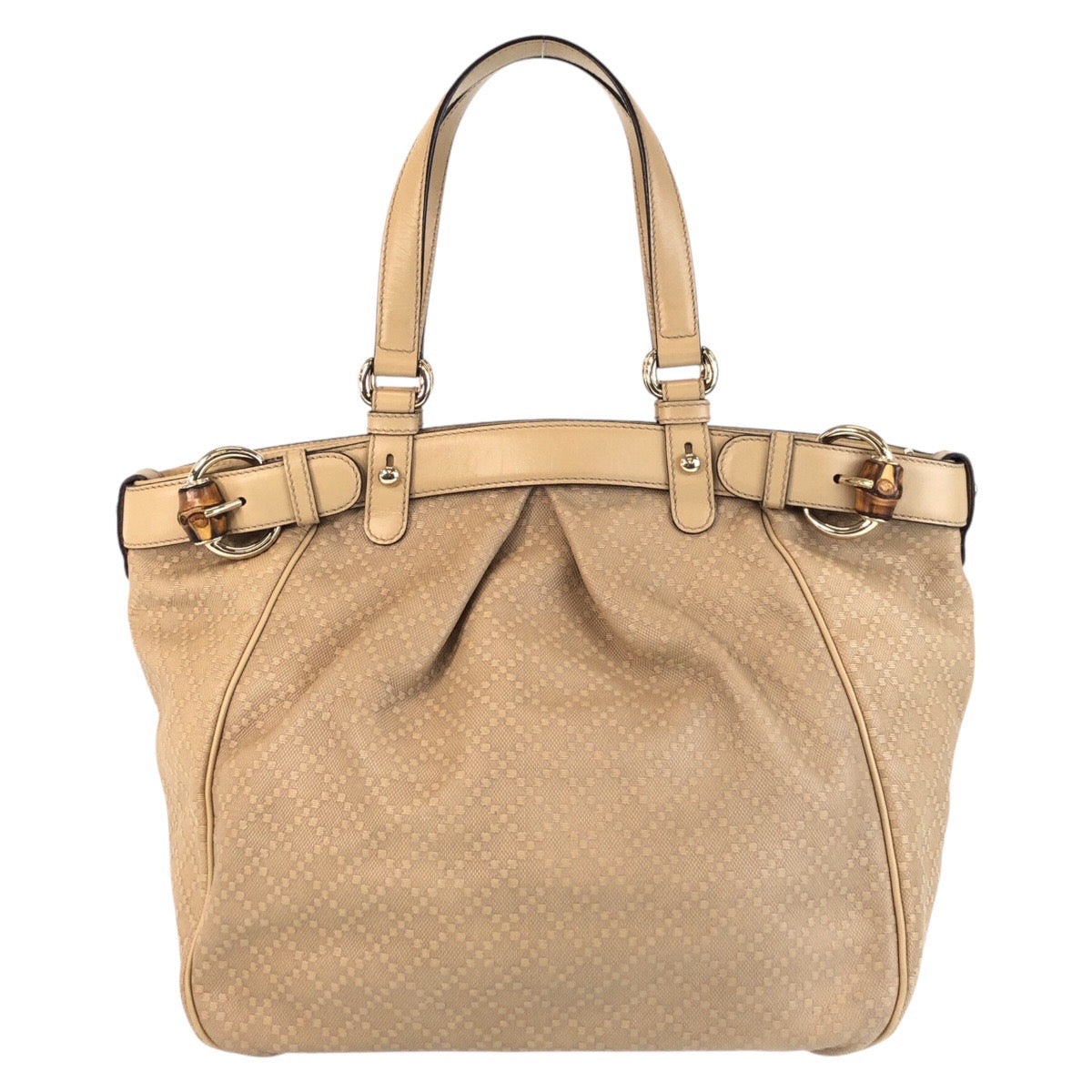 Gucci Canvas/Leather Diamante Bamboo 2way Bag 282312