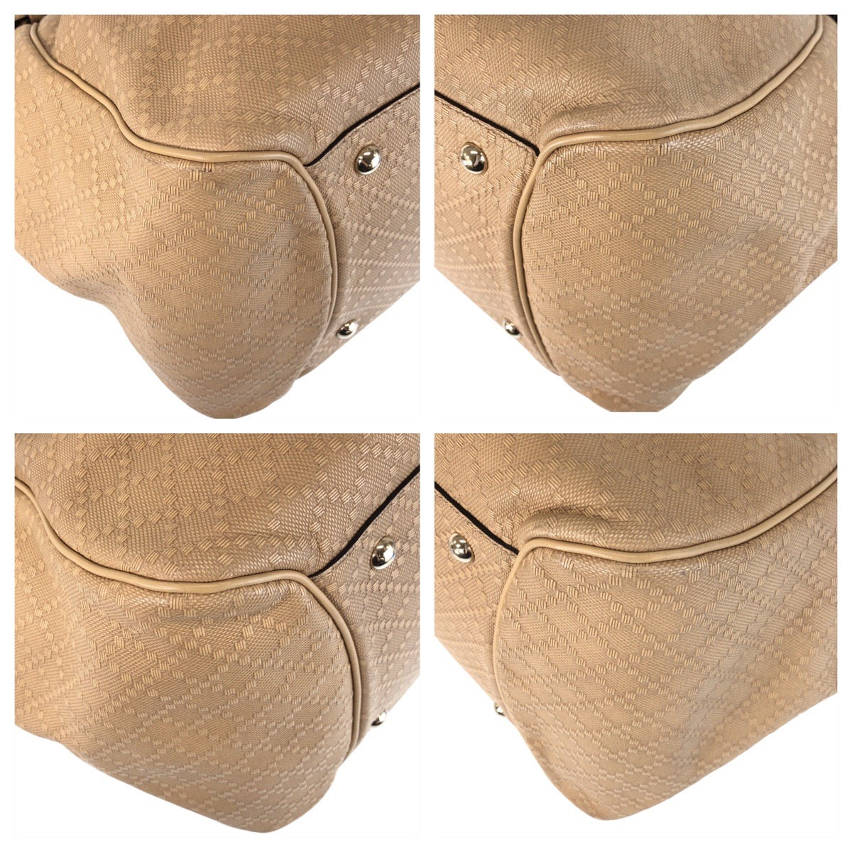 Gucci Canvas/Leather Diamante Bamboo 2way Bag 282312