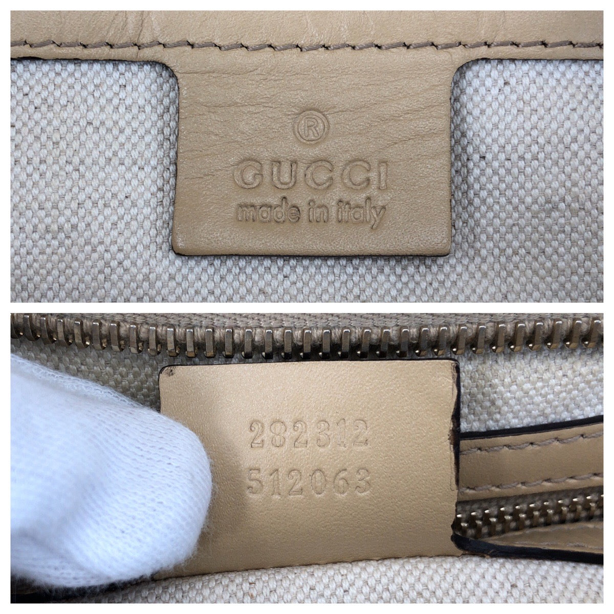 Gucci Canvas/Leather Diamante Bamboo 2way Bag 282312