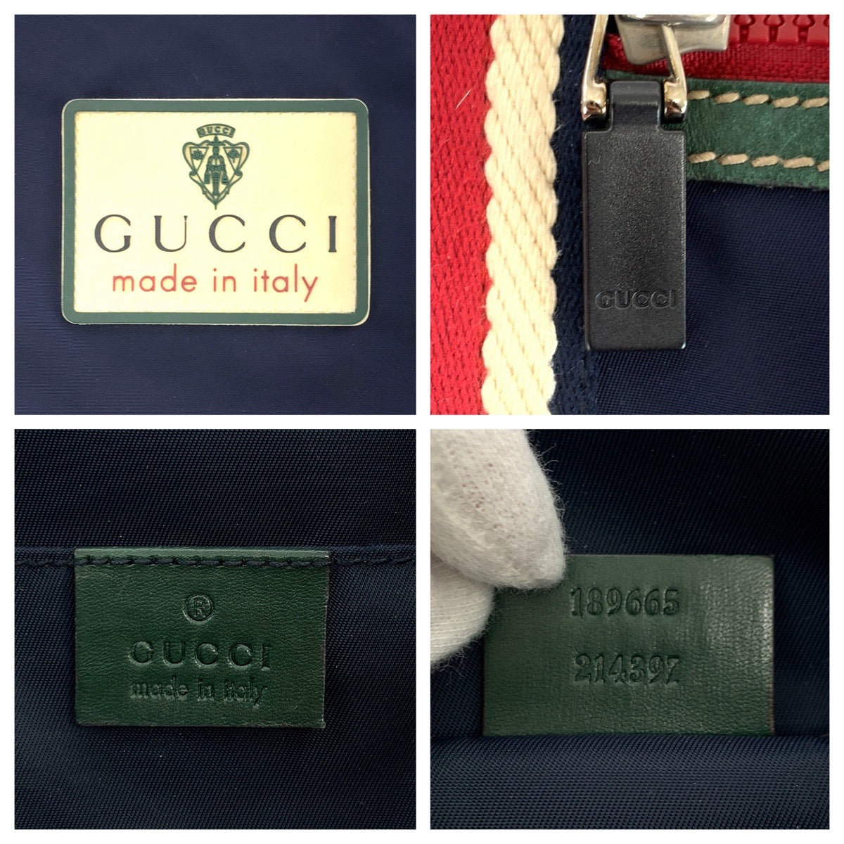 Gucci Crest Sheline Line Nylon 2way Bag