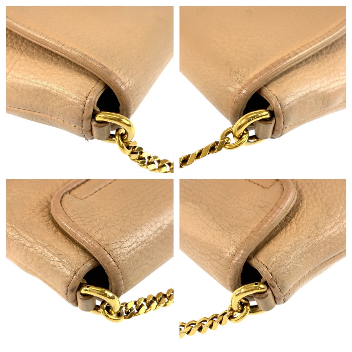 Gucci Double G Leather Chain Shoulder Bag