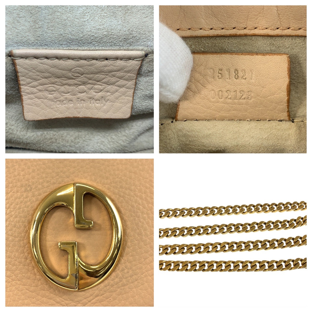 Gucci Double G Leather Chain Shoulder Bag