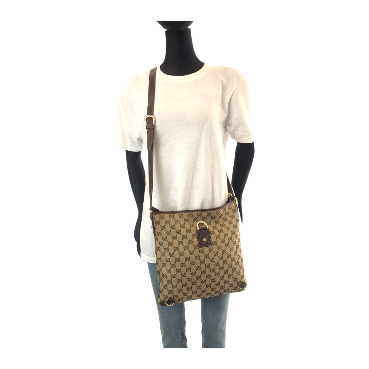 Gucci Abbey GG Canvas Leather Shoulder Bag