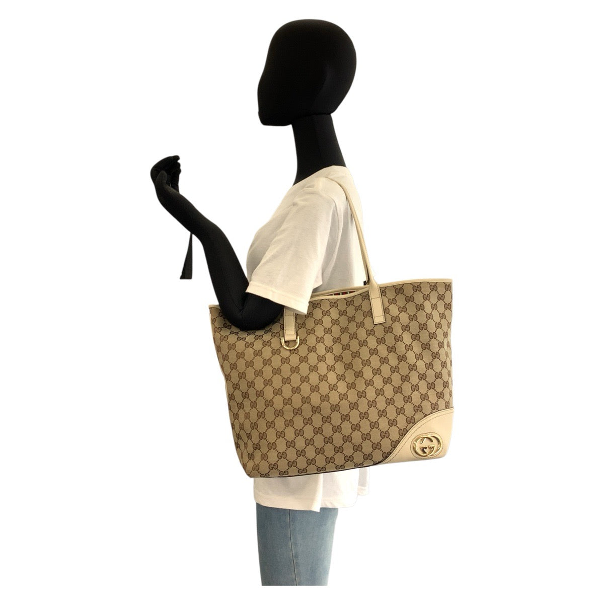 Gucci Abbey New Britt GG Canvas Tote Bag