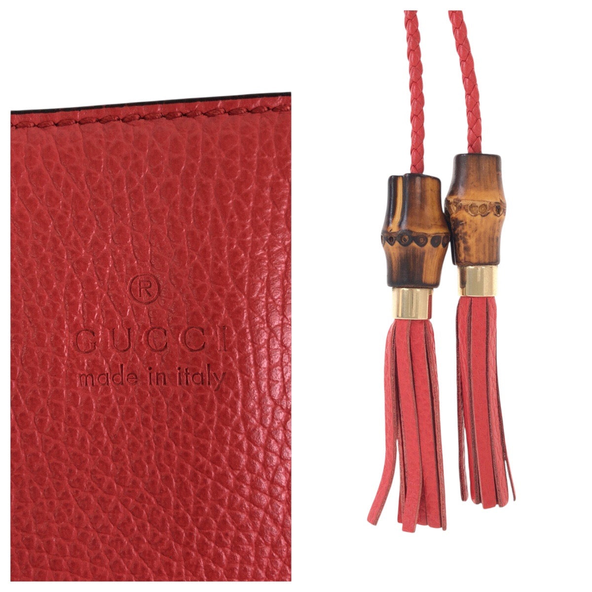 Gucci Bamboo Tassel Leather 2way Bag