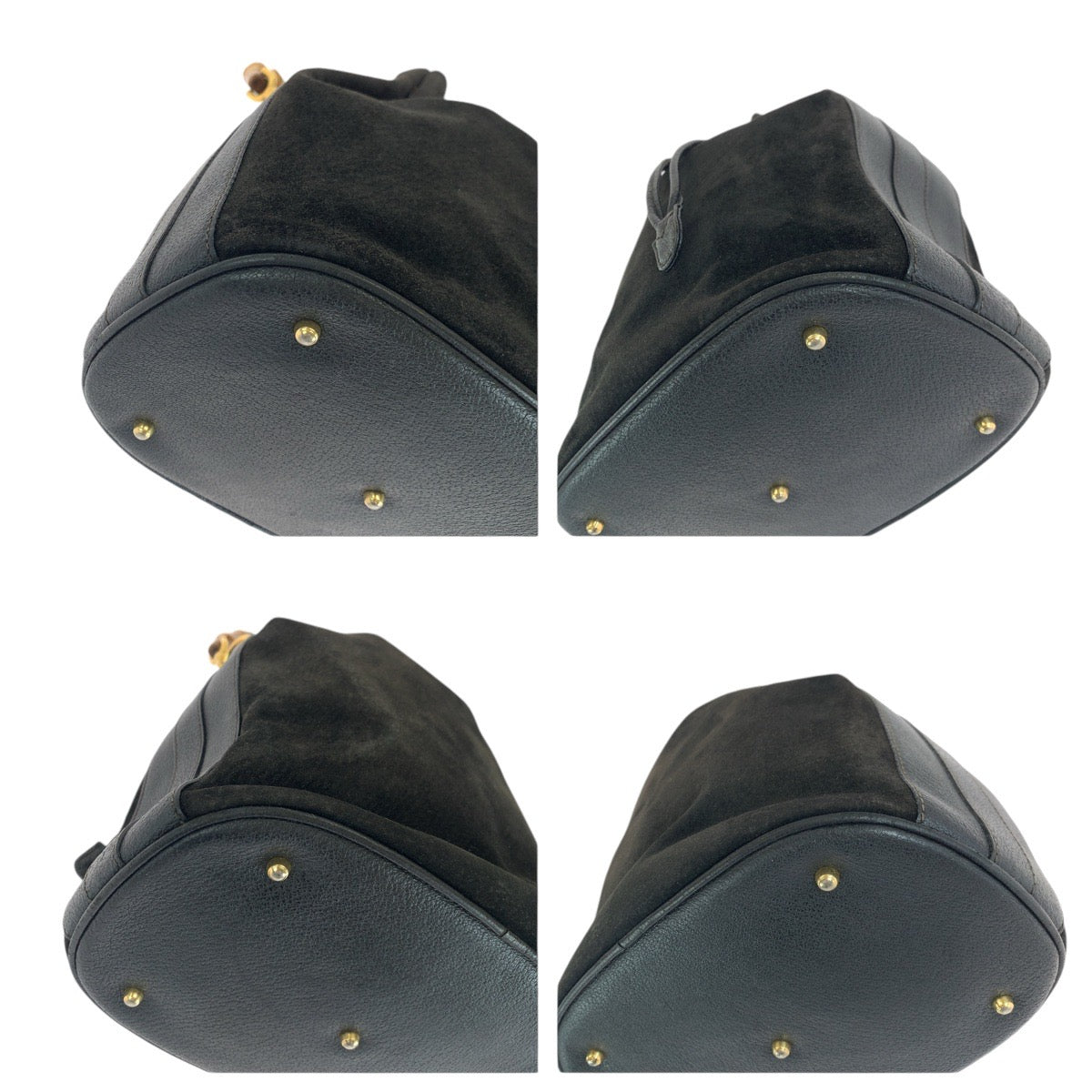 Gucci Bamboo Suede Leather Handbag