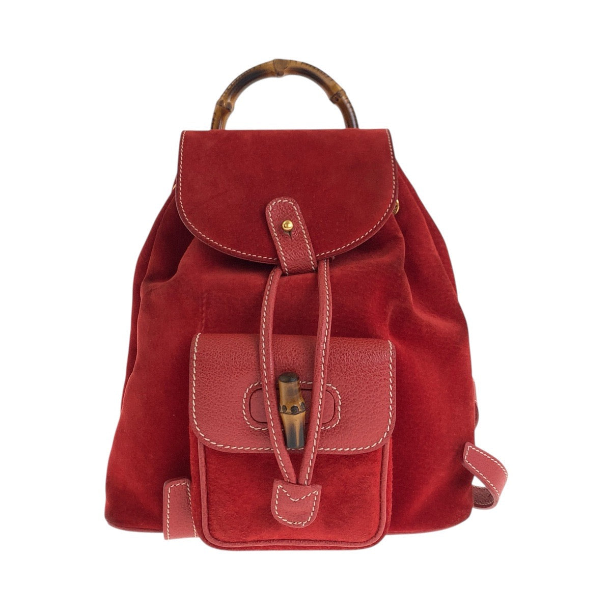Gucci Bamboo Suede/Leather Backpack