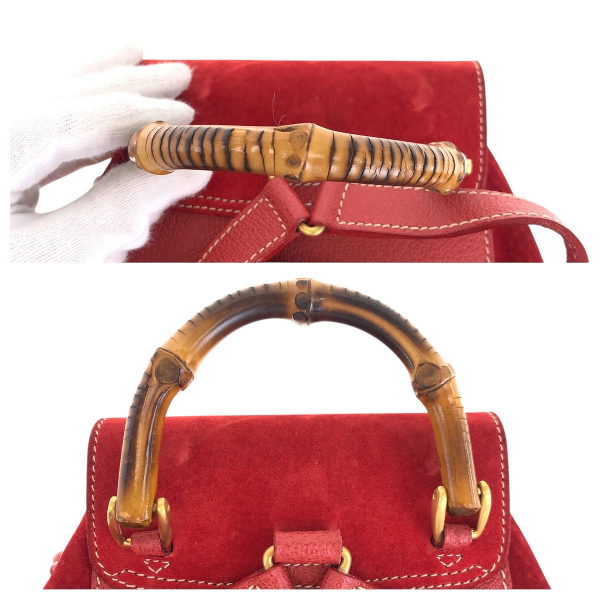 Gucci Bamboo Suede/Leather Backpack