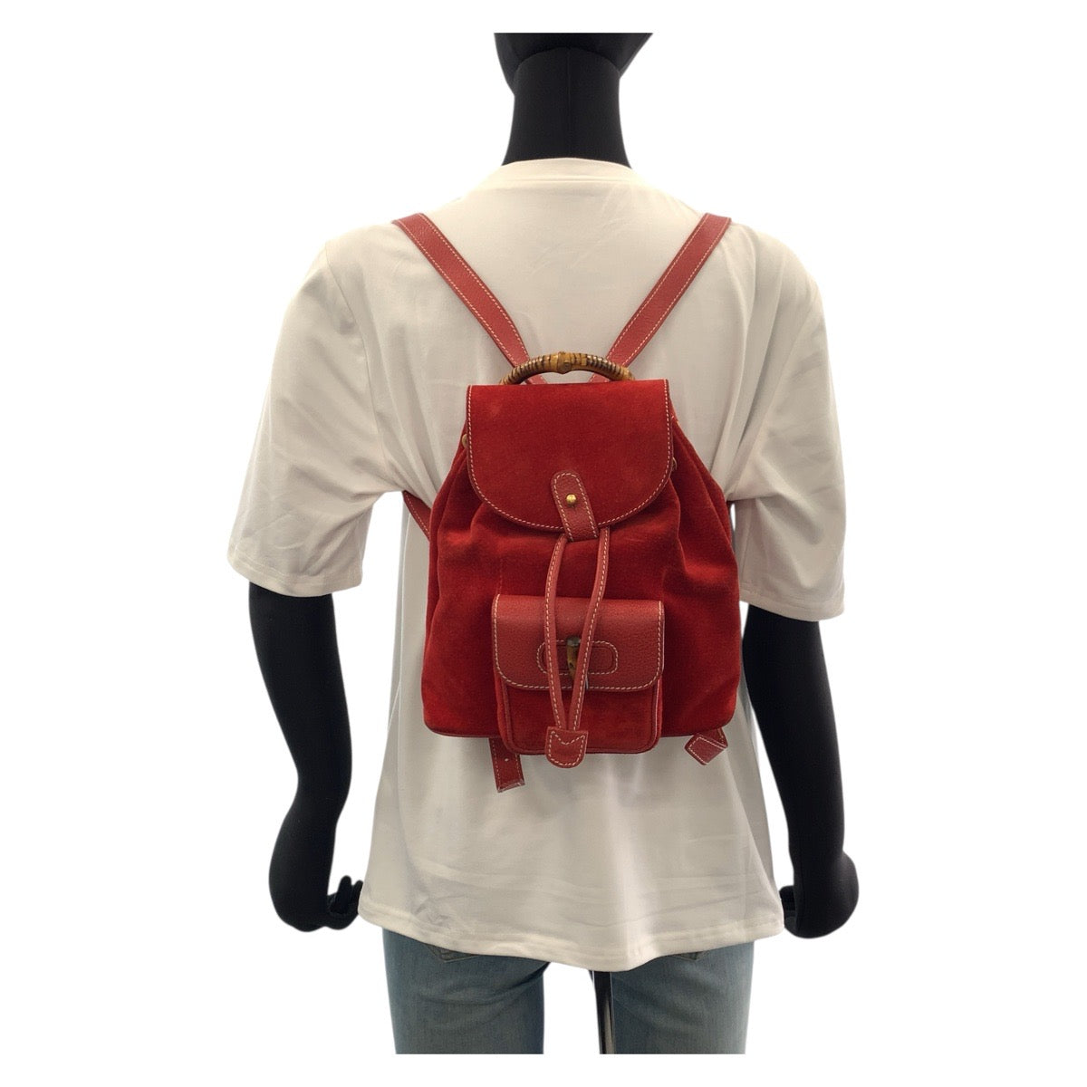 Gucci Bamboo Suede/Leather Backpack