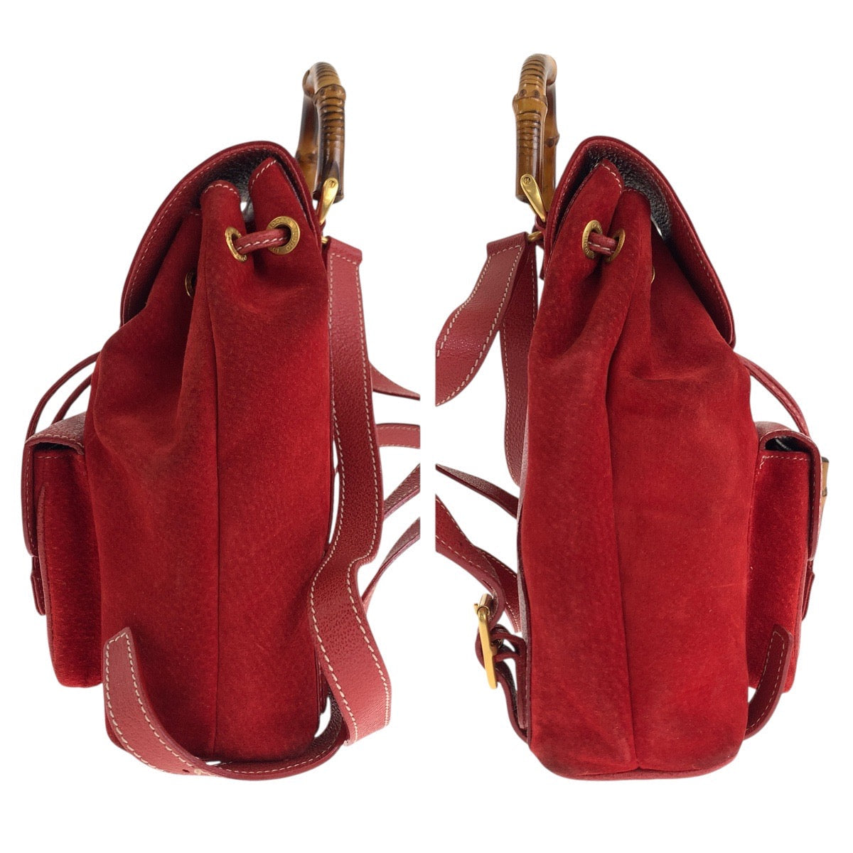 Gucci Bamboo Suede/Leather Backpack