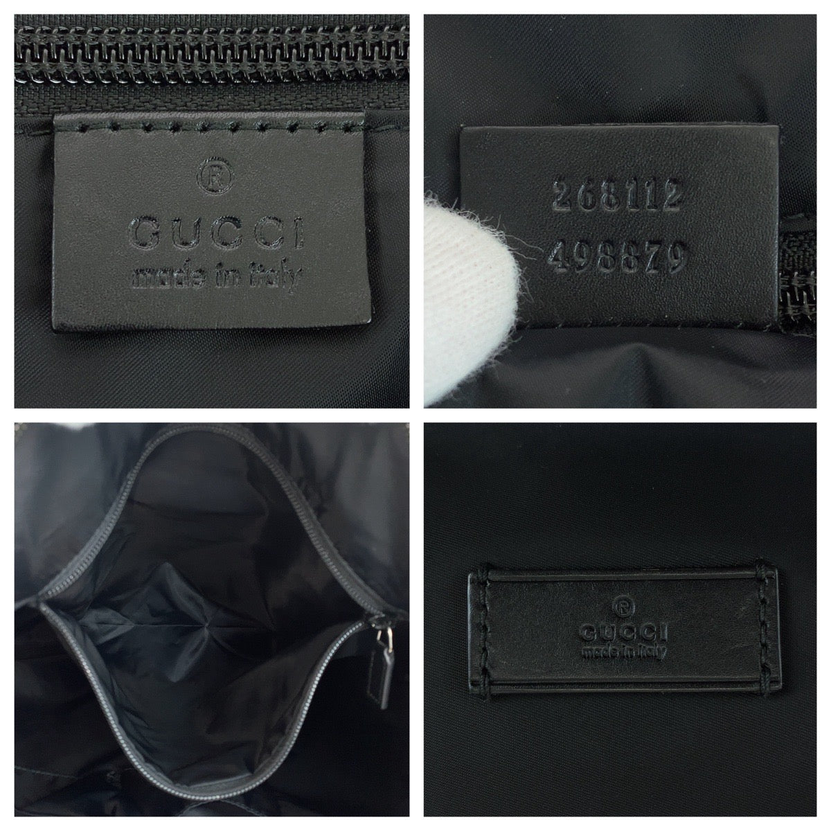 Gucci Diamante Shearling Line Nylon Leather 2way Bag