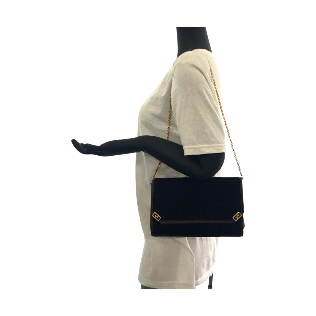 Gucci Double G Velour Shoulder Bag