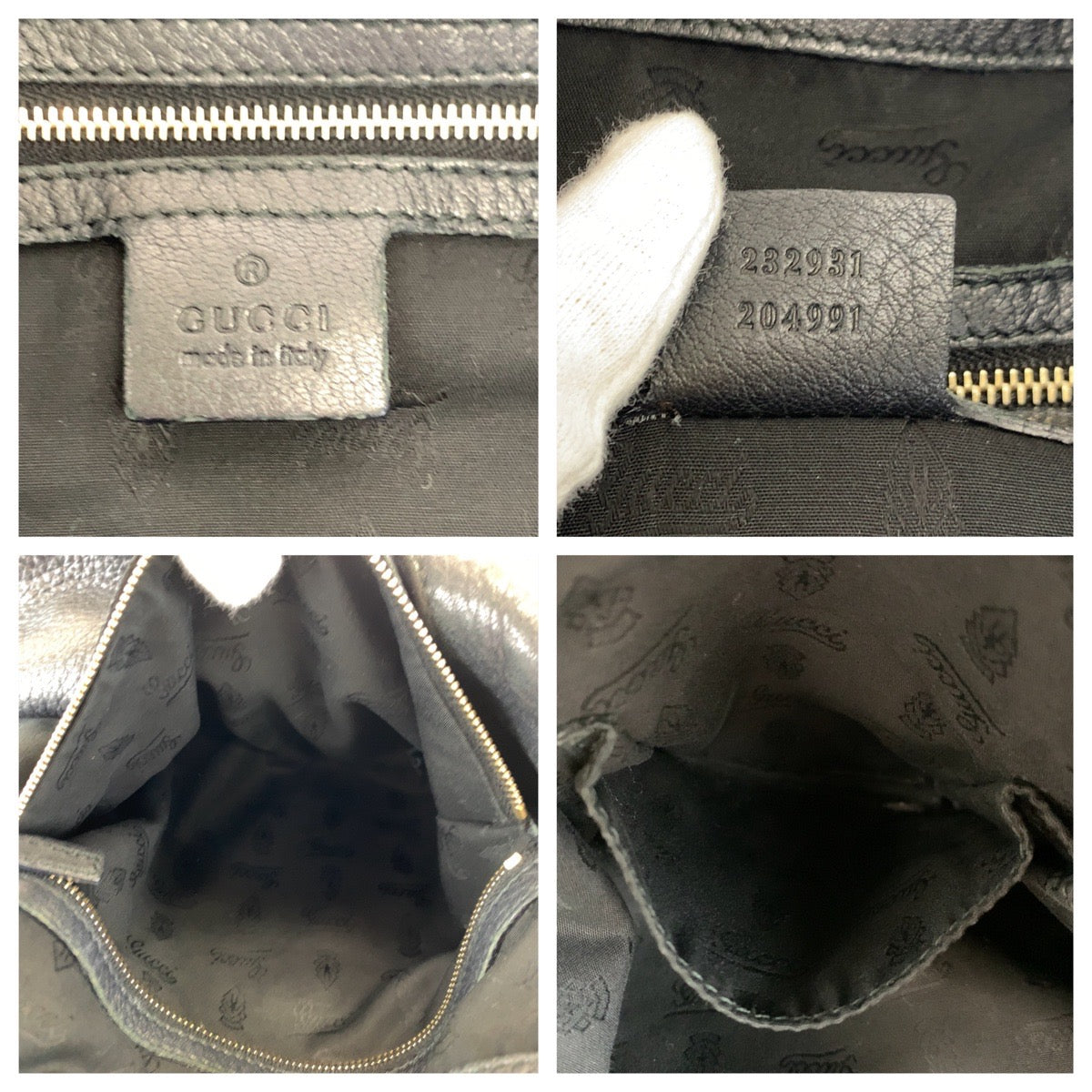 Gucci G Wave Embossed Leather Shoulder Bag