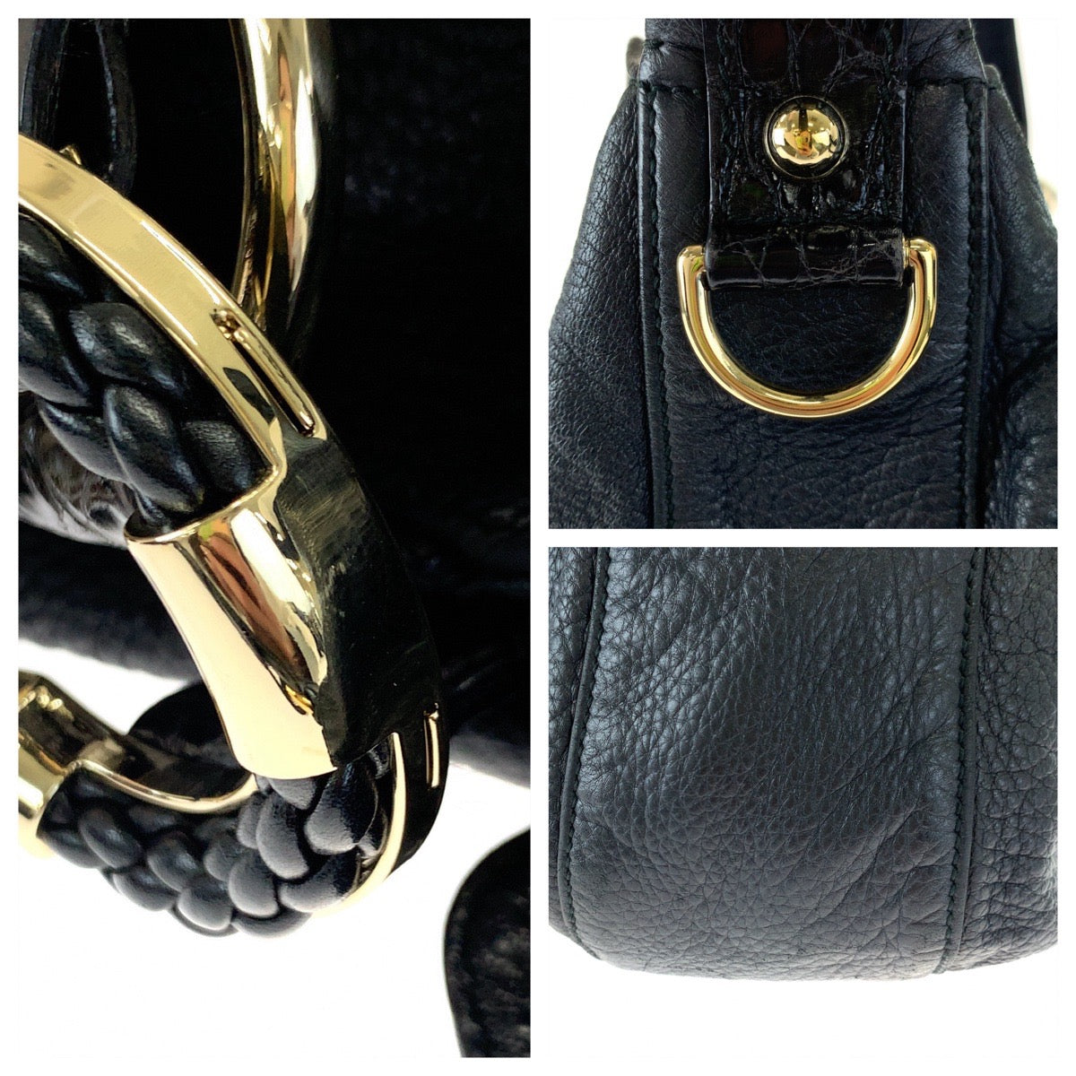 Gucci G Wave Embossed Leather Shoulder Bag